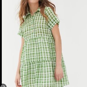 Urban Outfitters green gingham dress